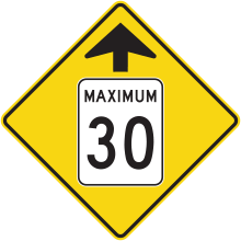 Signal avancé de limite de vitesse 30 km/h