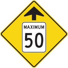 Signal avancé de limite de vitesse 50 km/h
