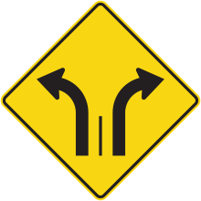 Lane Direction Ahead sign