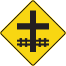 Railway Crossing Ahead signs