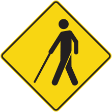 A Crossing for Visually Impaired Persons Ahead sign