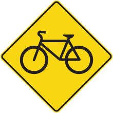 Bicycle Crossing or Bicycles Ahead sign