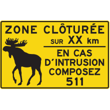 Fenced Area for Moose sign