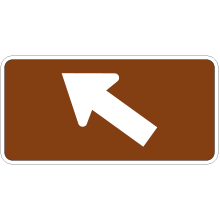 Panonceau de direction à gauche (flèche oblique)