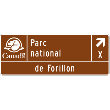 Canada National Park sign (directional sign)