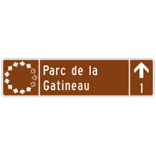 Canadian Park sign (directional sign)