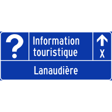 Direction to Tourist Information Office sign (Lanaudière)