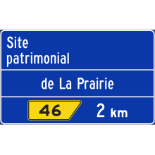 Heritage Site advance guide sign (2 km)
