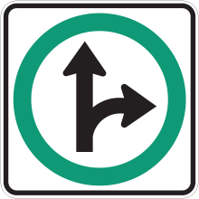 Obligation d’aller tout droit ou de tourner à droite