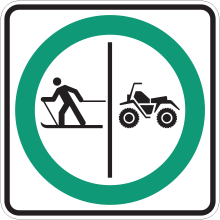 Separate mandatory route for all-terrain vehicle riders and cross-country skiers