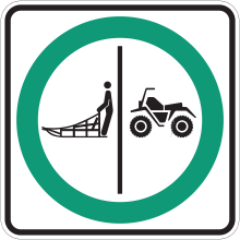Separate mandatory route for all-terrain vehicle riders and dogsledders