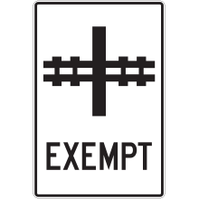Railway Crossing Stop Exemption signs