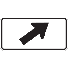 Panonceau de direction à droite (flèche oblique)