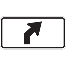 Panonceau de direction à droite (flèche avancée oblique)