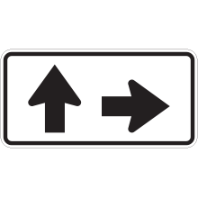 Panonceau de direction tout droit ou à droite