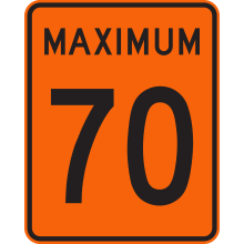 Speed Zone signs 70 km/h