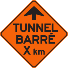 Signal avancé de tunnel barré