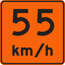 Vitesse recommandée 55 km/h