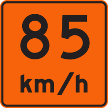 Vitesse recommandée 85 km/h