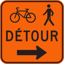 Pedestrian and Cyclist Detour sign