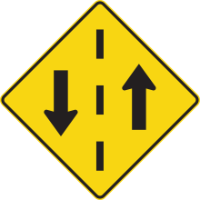 Two-way Traffic Ahead sign