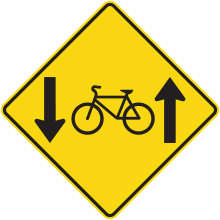 Signal avancé de circulation à double sens des bicyclettes