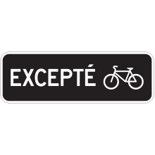 Panonceau d'exception pour bicyclettes