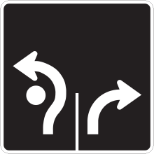 Direction des voies (carrefour giratoire à voies multiples)