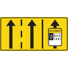 Reserved Lane Ahead Signs