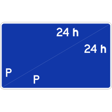 Dispositions des types de carburants et de l'inscription 24 h (espace combiné)