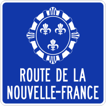 Direction to the Route sign (Route de la Nouvelle-France)