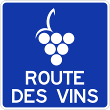 Indication de la route touristique (Route des Vins)
