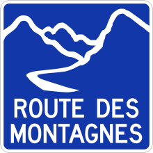 Indication de la route touristique (Route des Montagnes)
