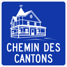 Direction to the Route sign (Chemin des Cantons)