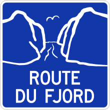 Indication de la route touristique (Route du Fjord)