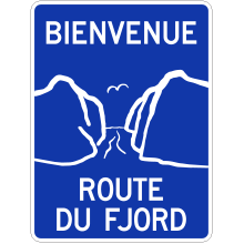 Identification de la route touristique (Route du Fjord)