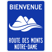 Identification de la route touristique (Route des Monts Notre-Dame)