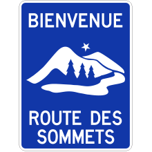 Identification de la route touristique (Route des Sommets)