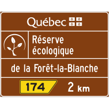 Exit to Ecological Reserve advance sign