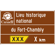 Exit to National Historic Site advance sign