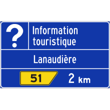 Exit to Tourist Information Office advance sign