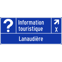 Direction de sortie vers un bureau d’information touristique (Lanaudière)