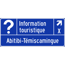 Direction de sortie vers un bureau d’information touristique (Abitibi-Témiscamingue) 