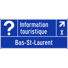 Exit Direction to Tourist Information Office sign (Bas-St-Laurent) 
