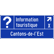 Direction de sortie vers un bureau d’information touristique (Cantons-de-l'Est) 