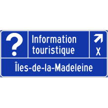 Direction de sortie vers un bureau d’information touristique (Îles-de-la-Madeleine) 