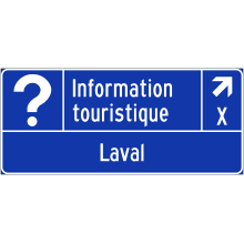 Direction de sortie vers un bureau d’information touristique (Laval) 