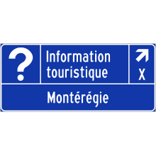 Direction de sortie vers un bureau d’information touristique (Montérégie)