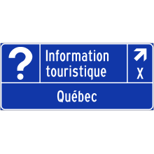 Direction de sortie vers un bureau d’information touristique (Québec)
