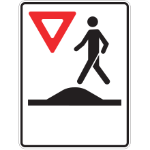 Pedestrian Crosswalk on Speed Hump sign